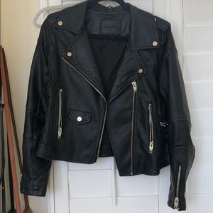 BLANKNYC black faux-leather fitted jacket